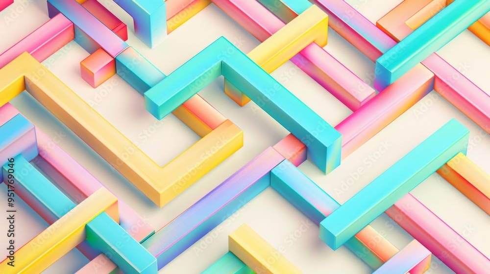 Poster a light background with multicolored lines