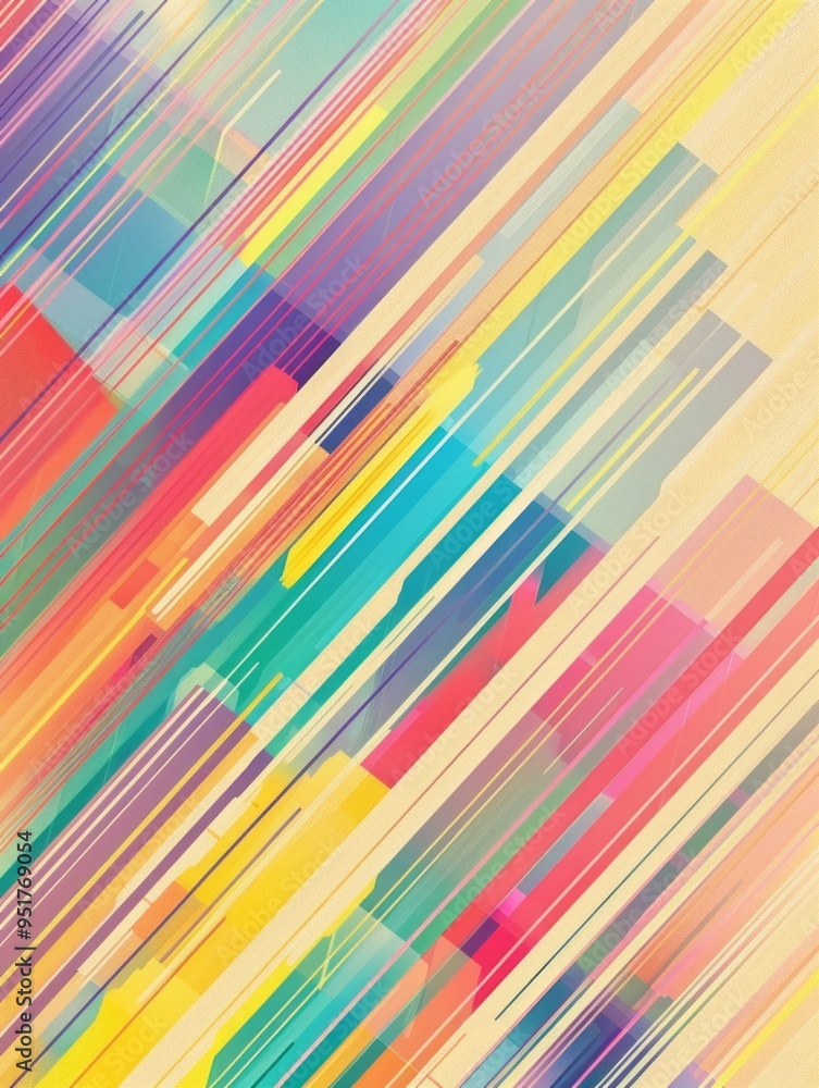 Poster a light background with multicolored lines
