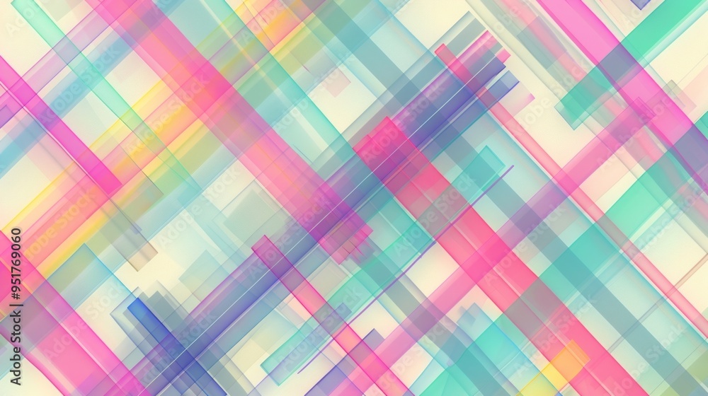 Poster a light background with multicolored lines