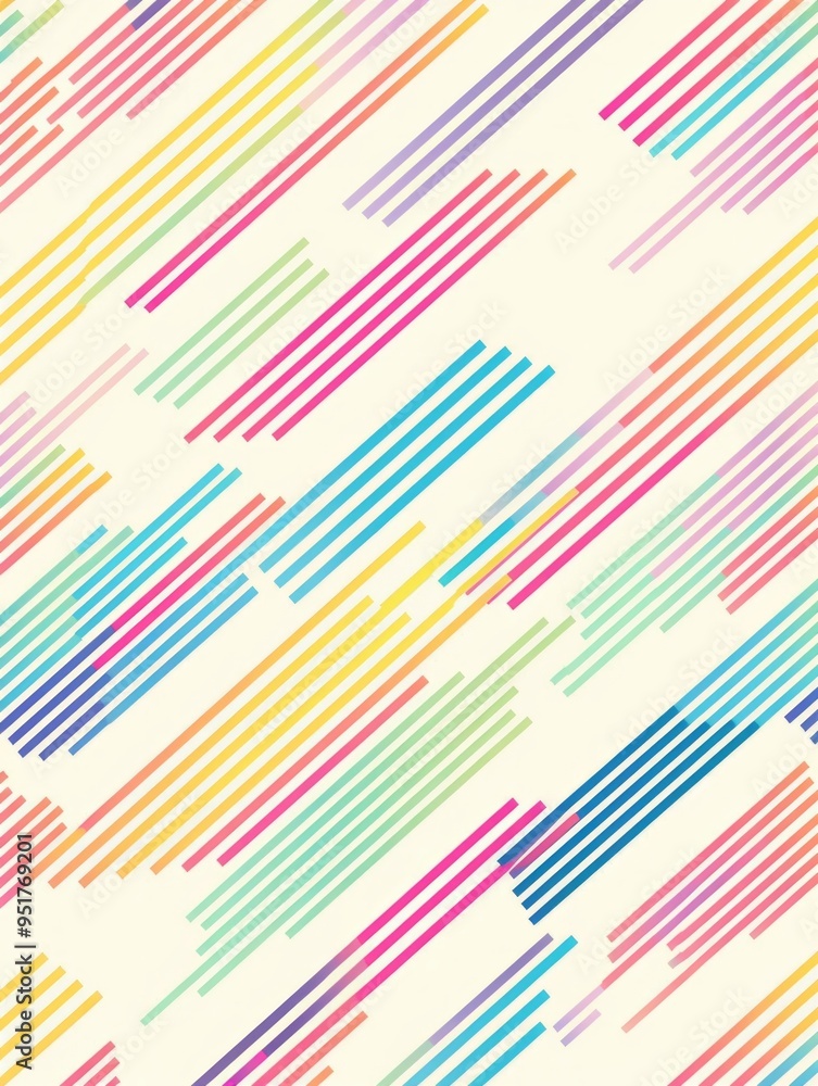 Poster a light background with multicolored lines
