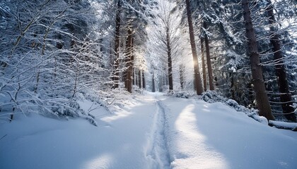 Fototapeta premium Winter forest path