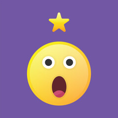 Feedback icon with one star rating and emoji face. Vector icon for apps, UI and websites. EPS10