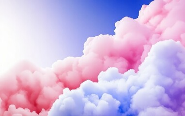 A Dreamy Scene of Pink Clouds and a Rainbow Sky with a Sea of Pink and Blue