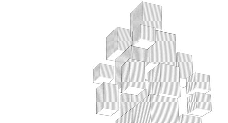 abstract modular architecture 3d rendering	
