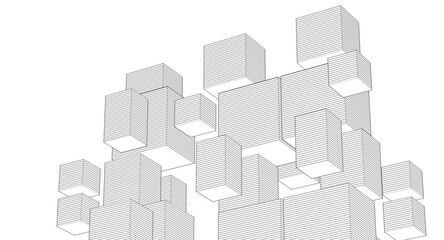 Fototapeta premium abstract modular architecture 3d rendering 