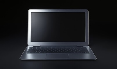 Abstract High-Tech Laptop Concept: Futuristic Network Connectivity and Information Technology. Minimalist Design for Digital Marketing, UI, and Web Projects. Elegant Composition with Cultural Inclusiv