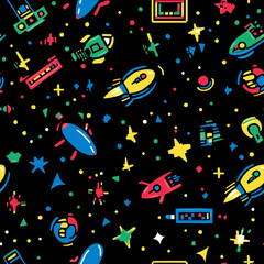 Naklejka premium seamless pattern with cars and stars