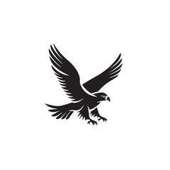 Obraz premium Simple and Stylish Eagle in Flight Icon Logo with Circle Shape for Premium Use