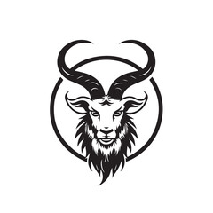 Fototapeta premium Goat Head Vector Logo Inside Circle Frame for Vintage Emblem, Brand, or Mascot Design