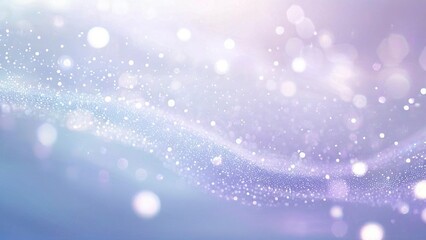 Fototapeta premium Abstract background with light blue and purple gradient, featuring soft white bokeh and shimmering particles.
