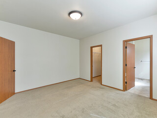 Modern residential empty bedroom interior