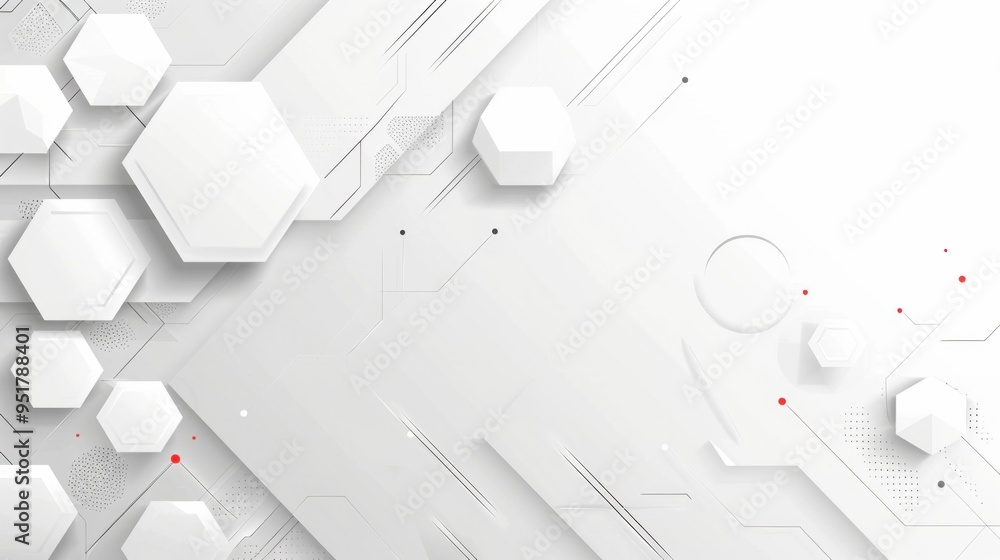 Aufkleber abstract geometric design with white hexagons and lines on a bright background
