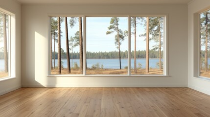 Fototapeta premium Window in room with surreal and mystical