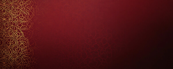 **Elegant Burgundy & Gold Islamic Geometric Banner with Space for Text**