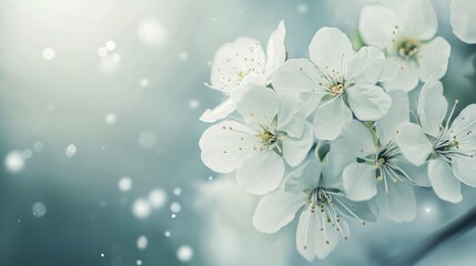 Soft white flowers with delicate petals.