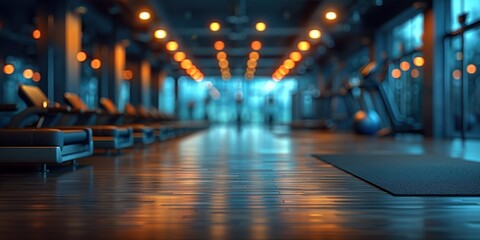 Empty gym with blurred background