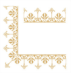 Vector illustration of golden frame corner border element, suitable for certificate frames, covers, invitation cards