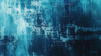 Obraz premium Blue digital abstract art with cold tones, evoking a sense of modernity and futurism.