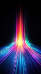 Abstract light speed effect on black background.