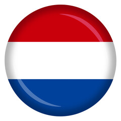 Fototapeta premium Dutch national flag in the form of a circle pin and badge