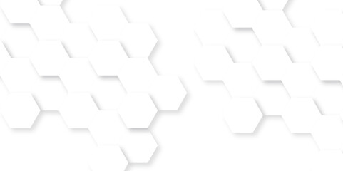 Background with white lines hexagon. Abstract vector polygonal pattern background with hexagon. White hexagon light and shadow abstract background. Futuristic abstract honeycomb technology background.