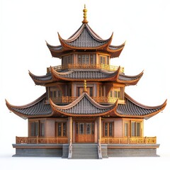 Obraz premium Traditional Chinese Pagoda Building Architecture.