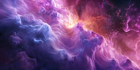 Fototapeta premium Mesmerizing Cosmic Void Filling Plasma Swirling in Boundless Expanse of Deep Space
