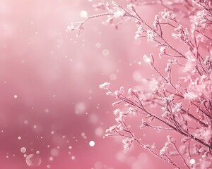 Fototapeta premium pink winter background