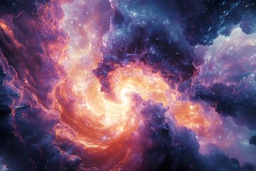 Transdimensional Cosmic Vortex   Pulsating Singularity in Glowing Crystalline Nebula