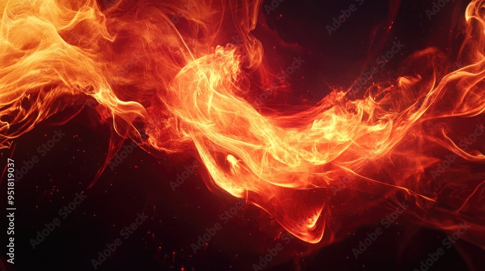 Aufkleber fiery flames dance against a dark backdrop, their movement creating a dynamic and intense display of