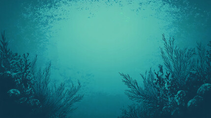 A serene underwater scene showcasing marine flora in soothing blue tones.