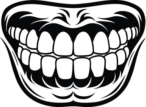 recommend clip art: teeth silhouette vector illustration on white background