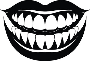 teeth silhouette vector illustration on white background