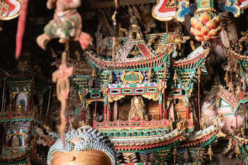 Gilded sculptures & painted statues art of the Ming and Qing Dynasties in Minor Western Heaven Mahavira Temple, Linfen, Shanxi Province, China - a famous ancient building in the game Black Myth Wukong