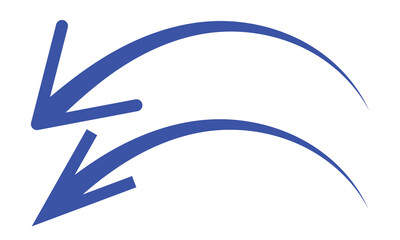 Curved arrow points on a transparent background. Curved arrow vector. Arrow icon. Eps 10.