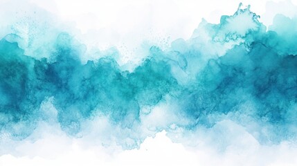 Abstract watercolor background featuring soft shades of teal, blending beautifully to create a serene and calming effect.