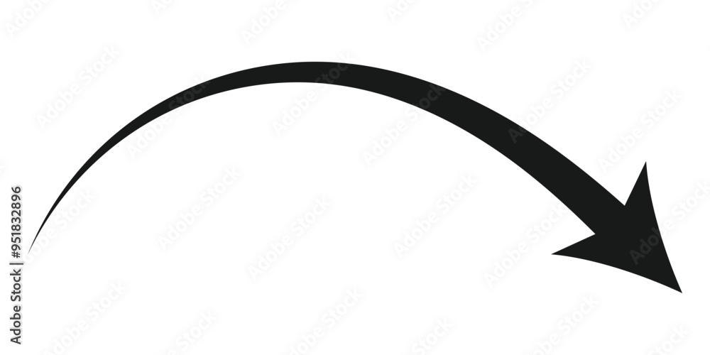 Poster curved arrow icon vector. arrow pointer icon sign symbol in trendy flat style. arrow vector icon. ep