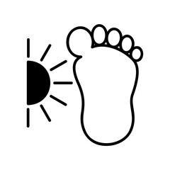 footprint with solar rays