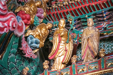 Gilded sculptures & painted statues art of the Ming and Qing Dynasties in Minor Western Heaven Mahavira Temple, Linfen, Shanxi Province, China - a famous ancient building in the game Black Myth Wukong