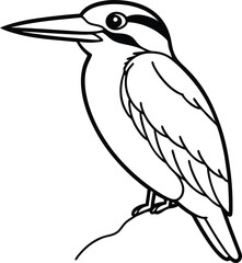 Graceful Bird Outline Design