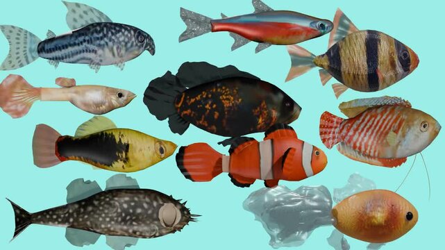 aquarium fishes video pattern 