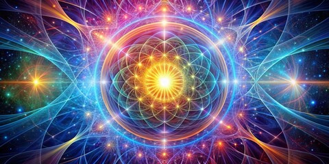 Cosmic Flower of Life A Fractal Journey Through Space, flower of life, sacred geometry, fractal art, universe