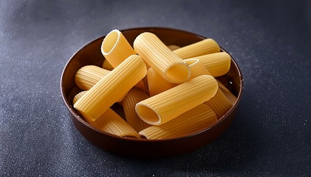Fresh raw rigatoni pasta