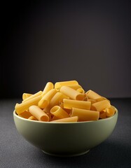 Fresh raw rigatoni pasta