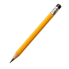 One pencil isolated on transparent or white background