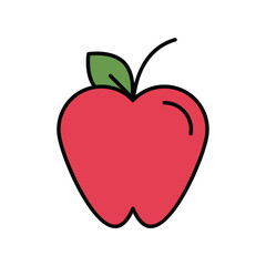 Fototapeta premium apple color line icon with white background vector stock illustration