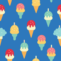 Icecream seamless pattern 