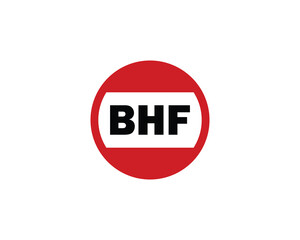 BHF logo design vector template. BHF