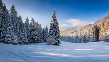 Obraz premium Winter morning with fresh snow
