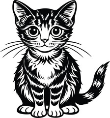 Cat silhouette vector isolated